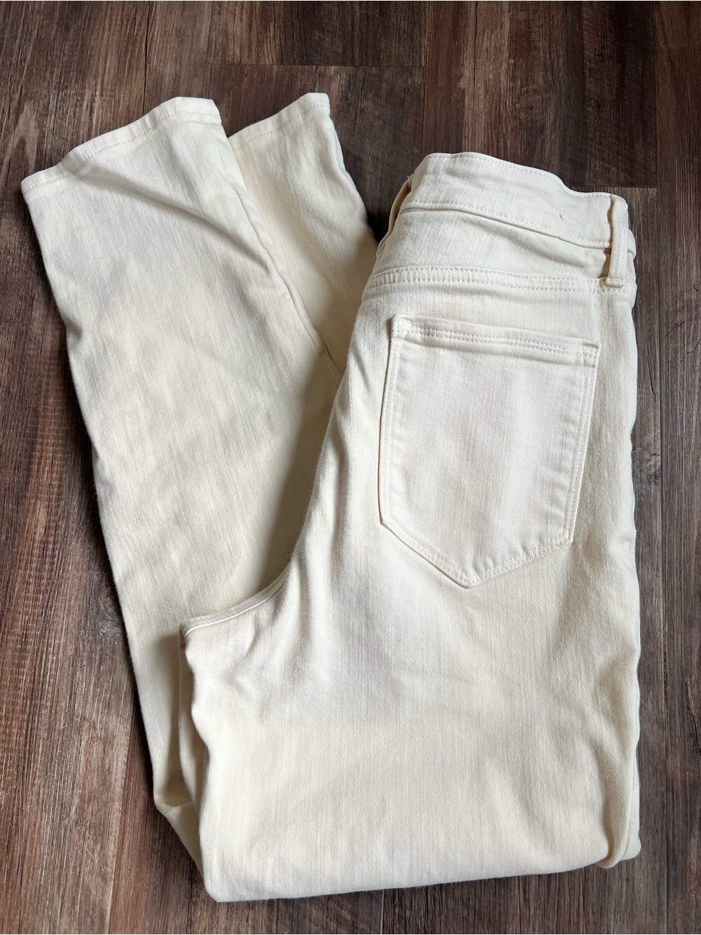 Athleta Cream High Rise Straight Jeans Size 4